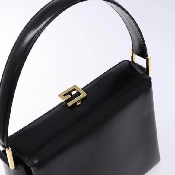 GUCCI Hand Bag Leather Black Gold - Picture 7 of 15